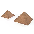 Wooden Pyramid Shaped Sculptures Two Hand Carved Artworks With Natural Wood Texture
