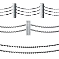 Different Styles of Chain Fence Design with Stone Posts and Metal Chains