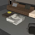Modern minimalist living room sofa coffee table combination sofa background wall 3d model