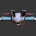 Cute 3D Rabbit Character With Brown Goggles Blue Outfit And Pink Scarf