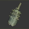 Ancient Bronze Bell Musical Instrument with Intricate Carvings and Painting Tools Motifs