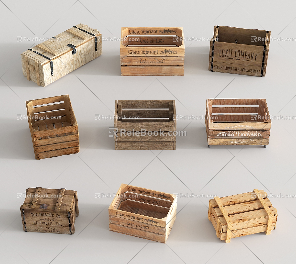 Wooden box express box storage box toolbox packing box beer box outdoor box model