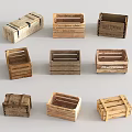 Wooden box express box storage box toolbox packing box beer box outdoor box 3d model