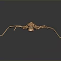 Brown Insect Specimen With Long Legs Textured Exoskeleton On Dark Background 3d model