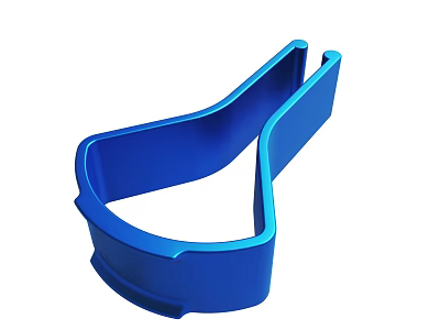 Blue Plastic Clip Tool for Secure Fastening and Support Applications 3d model