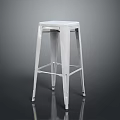 Modern White Metal Bar Stool With Sleek Design And Sturdy Structure