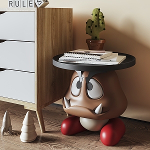 Cartoon Side Table Corner Table Children's Cream Style Side Cartoon Mushroom Side Corner Table Bedside Table Sofa Side Table Coffee Table 3d model