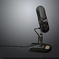 Vintage Microphone With Classic Metal Mesh Grille And Adjustable Stand Base