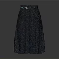 Gray Knit Skirt With Ruffled Hem For Casual Elegant Daily Wear