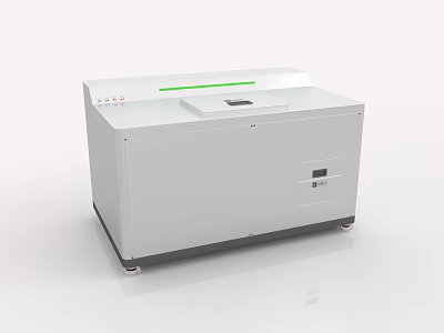 White Modern Kitchen Appliance With Control Panel And Cabinet Doors 3d model