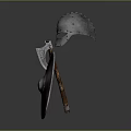 Medieval Weapons Set Including Helmet Axe And Shield With Intricate Details