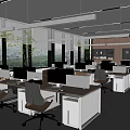 modern public office area office public area 3d model
