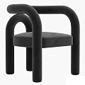 Modern Upholstered Leisure Chair with Curved Arms Available in Red Green Gray Blue Colors