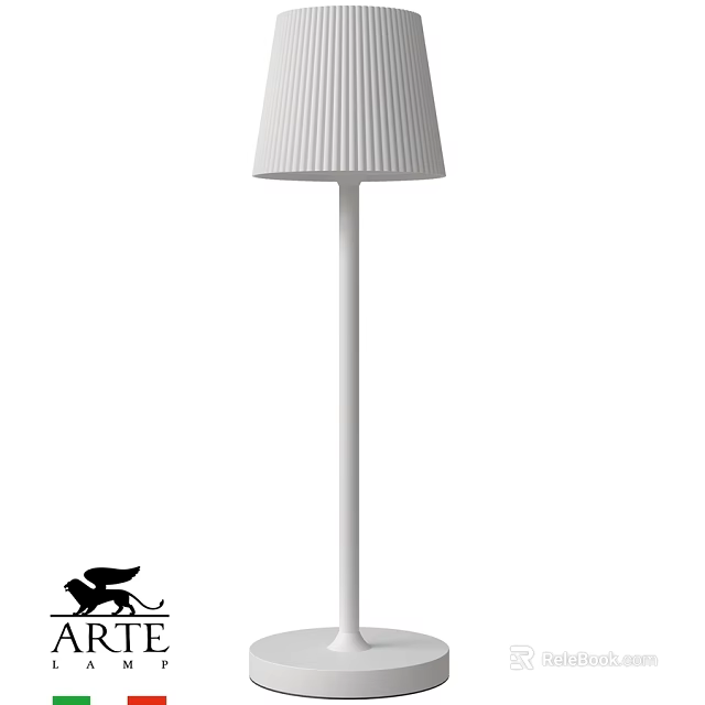 Modern White Floor Lamp with Pleated Shade for Contemporary Home Decor 3d model 