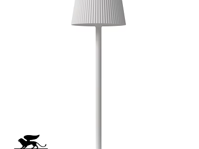 Modern White Floor Lamp with Pleated Shade for Contemporary Home Decor 3d model