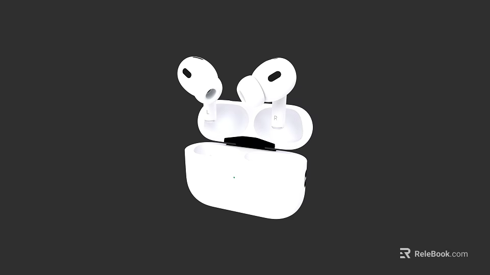 White Wireless Earbuds With Charging Case And Open Ear Design 3d model 