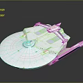 Futuristic White Spacecraft Model With Disc Shaped Structure For Cosmic Exploration