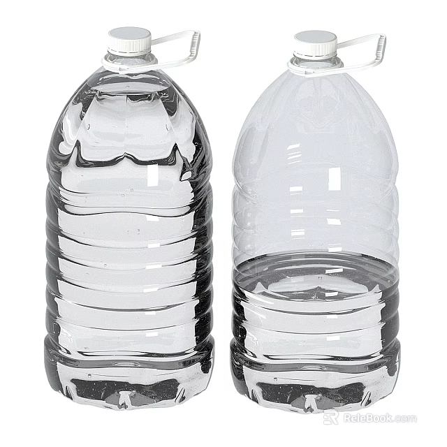 Clear Plastic Water Bottles With Handles Large Capacity And Striped Design For Daily Use 3d model 