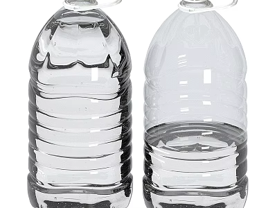 Clear Plastic Water Bottles With Handles Large Capacity And Striped Design For Daily Use 3d model
