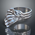 Elegant Silver Ring with Unique Leaf Petal Design and Polished Finish for Fashion Accessory