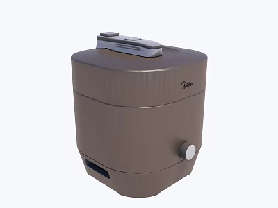 Midea Brown Electric Rice Cooker Kitchen Appliance With Control Panel And Knob 3d model