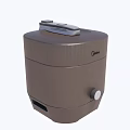 Midea Brown Electric Rice Cooker Kitchen Appliance With Control Panel And Knob 3d model