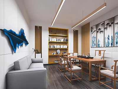 New Chinese Office Manager Office Manager Room 3d model