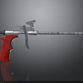 Professional Red Handle Caulk Gun With Silver Metal Body And Long Rod