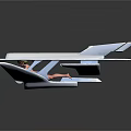 Futuristic White Aircraft Structure With Sleek Wings And VR Headset Inside