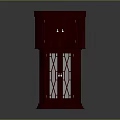 Red Wooden Decorative Cabinet with Carved Cabinet Doors and Lattice Base Design