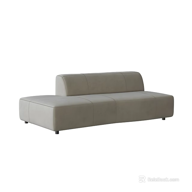 Modern Gray Sectional Sofa With Upholstered Design Spacious Seating And Clean Lines 3d model