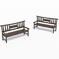 Simple Wooden Bench Design With Backrest And Armrest For Home Decoration