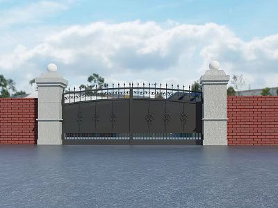Modern gate wrought iron gate 3d model