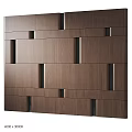 Modern Brown Wooden Wall With Geometric Panel Design And Smooth Surface 3d model