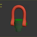 Orange Industrial Lifting Ring Component With Metal Base And Secure Fastening Design 3d model