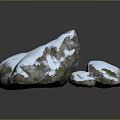 Wood Stone Landscape Decorative Pieces With Snow Covered Surface And Natural Texture