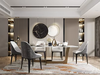 Light Luxury Restaurant 3d model