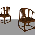 Traditional Chinese Wooden Leisure Chairs With Ornate Carved Backrest And Armrest Design