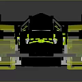 Black Toy Racing Car with Neon Green Accents and White Wheels