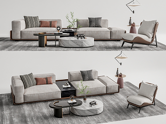 Modern sofa coffee table combination 3d model