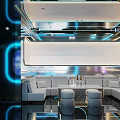 Luxury Modern KTV Interior Design With Comfortable Sofa Seating LED Lighting And Bar Counter