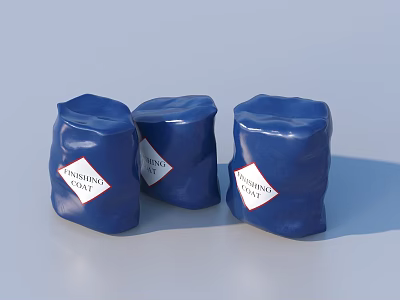 Three Blue Anti Static Bags For Protective Electronic Device Storage 3d model
