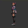 Five Colorful 3D Game Characters Standing With Different Outfits And Detailed Designs