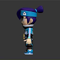 3D Cartoon Character With Purple Hair Blue Jacket Roller Skates And Blue Device