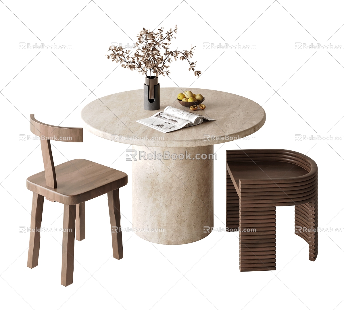 Quiet Wind Dining Table and Chair 3d model