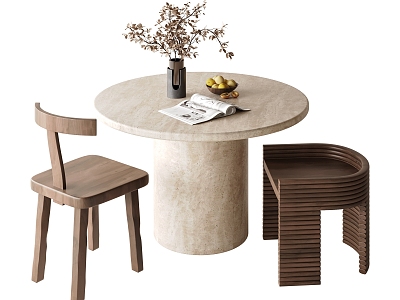 Quiet Wind Dining Table and Chair 3d model