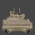 Sand Colored Military Armored Tank with Turret Cannon and Heavy Duty Tracks