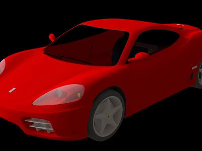 Electric Toy Red Sports Car with Sleek Design and Realistic Model Features 3d model
