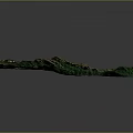 3D Mountainous Terrain Model With Green Vegetation And Topographic Features