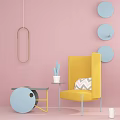 Nordic Single Chair Combination 3d model